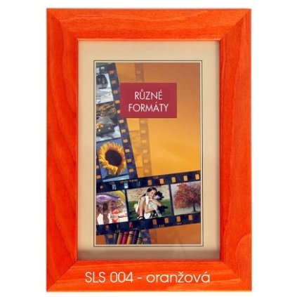 Fotorámeček dřevěný SLS 10x15 - 04 oranžový