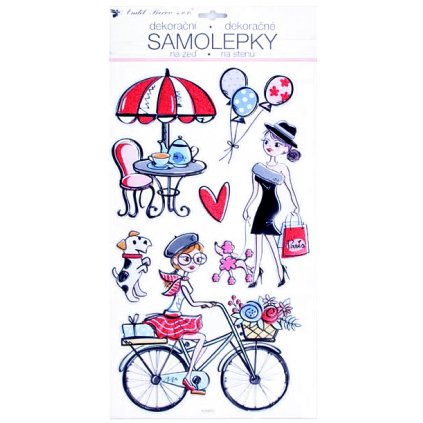Samolepky na zeď  47 x 24 cm, francouzský šarm