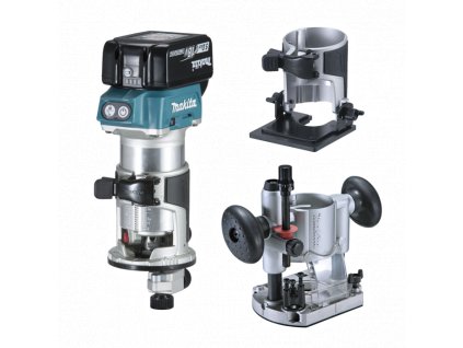 Makita Aku kombinovaná frézka s příslušenstvím Li-ion LXT 18V/5,0Ah - DRT50RTJX2