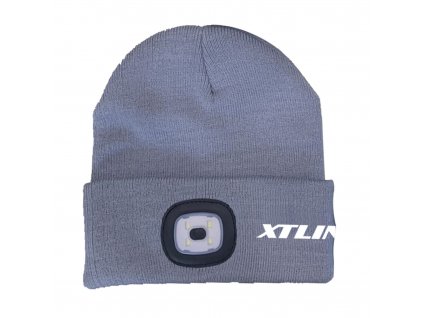 XTLINE Čepice se svítilnou s logem XTLINE | šedá - XT60081S