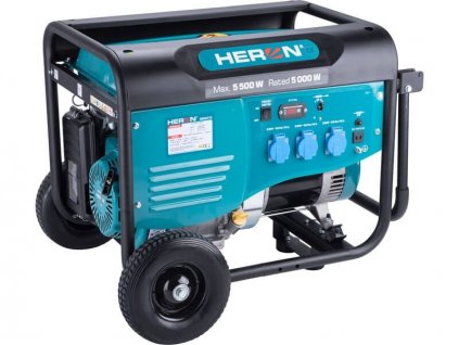 Heron elektrocentrála benzínová 5,5kW/13HP, pro svařování, podvozek 8896413