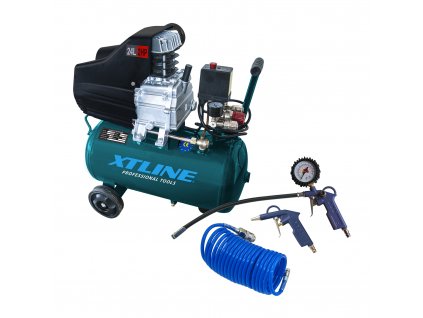 XTLINE Kompresor olejový 1500 W, 24 l + příslušenství - XT2002SET