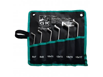 GK TOOLS Sada očkových klíčů vyhnutých chrom 6 dílů | 6-17 mm, textilní obal - P16805/P
