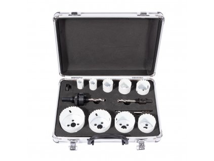 XTLINE Sada vykružovacích bimetalových korunek 13 dílů | 19-64 mm, hlinikový box - M24751