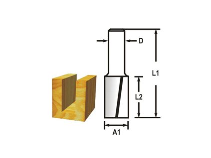 Makita – příslušenství D-47519 Drážkovací fréza 2 břit stopka 8 mm,6x19x51 mm