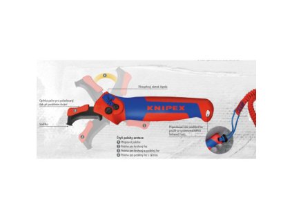 KNIPEX Nůž na kabely s háčkem s funkcí ráčny - 1650145SB