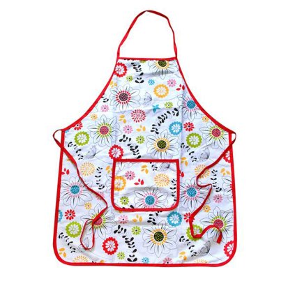 ZÁSTĚRA KUCHYŇSKÁ, BAVLNA, 60X74CM, ČERVENÉ KVĚTY