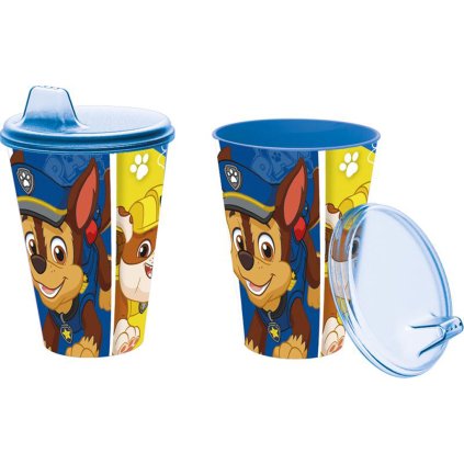 KELÍMEK S PÍTKEM PAW PATROL 430 ML, PLAST, MODRÁ