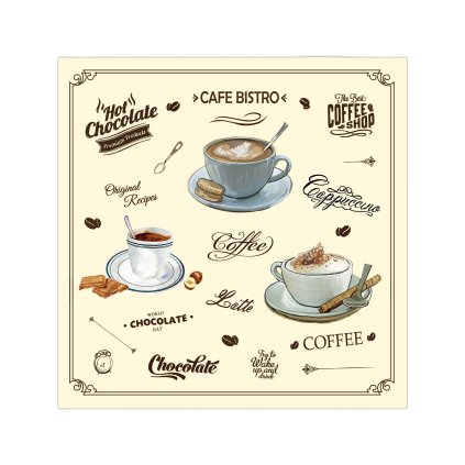 UBROUSKY 3VRSTVÉ CAFÉ BISTRO 33X33CM