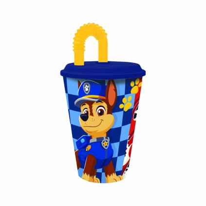 KELÍMEK S BRČKEM PAW PATROL 430ML, PLAST