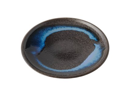 Talíř na tapas BLUE BLUR 17 cm, modrá, keramika, MIJ