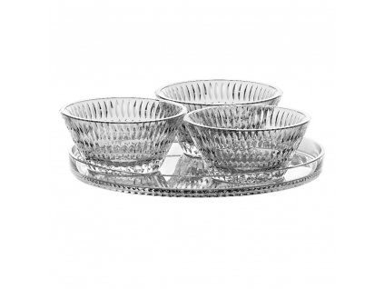 Miska na tapas ETHNO 190 ml, sada 3 ks, s talířem, čirá, Nachtmann