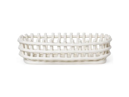 Koš na ovoce 30 x 8,5 cm, bílá, keramika, ferm LIVING