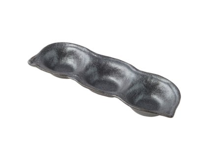 Miska na omáčku TRIPLE POD, černá, keramika, MIJ