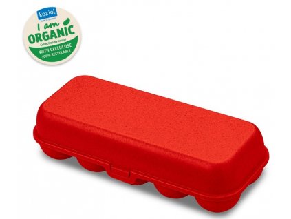 Box na 10 ks vajec EGGS TO GO Koziol organická červená