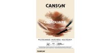 Canson Graduate Mixed Media Natural Skicák v lepené vazbě A3, 220g, 30 listů