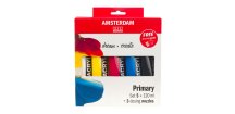 Sada akrylových barev Amsterdam Standard Primary 5 x 120 ml + 3 dávkovací trysky