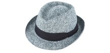 Letný modrý klobúk Trilby od Fiebig - Trilby Melange
