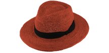 Fedora Raffia - slamený škoricový klobúk - Bestseller