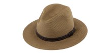 Letný Fedora klobúk s koženým opaskom - Fiebig Cognac