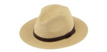 Letný Fedora klobúk s koženým opaskom - Fiebig Beige