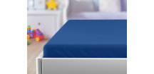 Cearsaf Jersey pentru patut copii cu elastic albastru inchis 70x140 cm