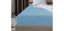 Cearsaf Frotir cu elastic EXCLUSIVE 90x200 cm albastru deschis