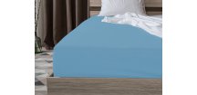 Cearsaf Jersey cu elastic 90x200 cm albastru deschis