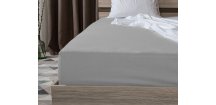 Cearsaf jersey cu elastic gri deschis, 90 x 200 cm