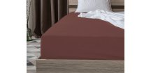 Cearsaf Jersey cu elastic 90x200 cm maro