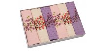 Prosoape de bucatarie in ambalaj cadou, FLOWERS set 6 buc