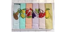 Prosoape de bucatarie in ambalaj cadou, FRUIT set 6 buc