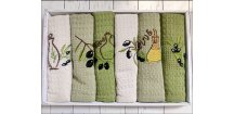 Prosoape de bucatarie in ambalaj cadou, OLIVE set 6 buc
