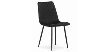 Scaun de masa din catifea neagra cu picioare negre, TURIN