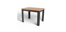 Masa de sufragerie neagra cu blat in decor stejar auriu MADO 120x80