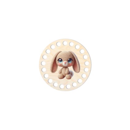 Podtácek, kruh 10 cm, Háčkovaný králíček