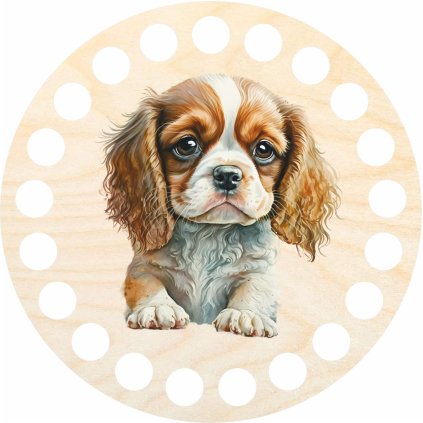 Podtácek, kruh 10 cm, Kavalír king Charles
