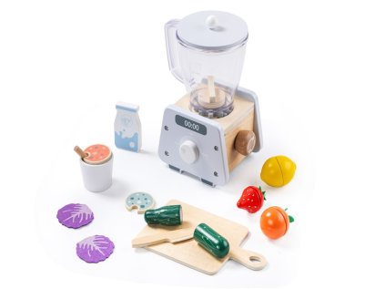 Dětský dřevěný smoothie mixér s příslušenstvím