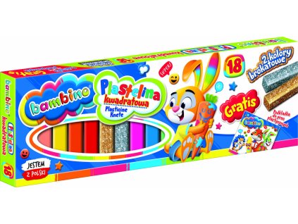 BAMBINO Plastelina kwadratowa 18 kolorow 99535(1)