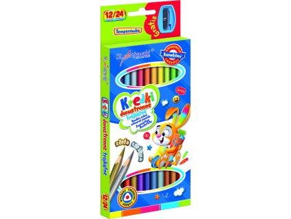 BAMBINO Kredki szkolne trojkatne dwustronne 12 24 kolory temperowka 99499(2)