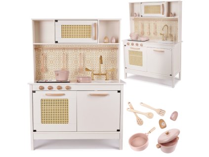 Kuchnia drewniana MDF retro z akcesoriami BOHO 96891(2)