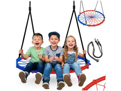 SWINGO 95 cm modro-červená hojdačka bocianie hniezdo