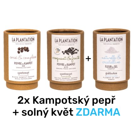 Kampotský pepř černý a fermentovaný 50g tubus + dárek ZDARMA