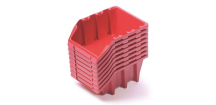 Sada 8 úložných boxov po 16 × 9,8 × 7 cm, červená