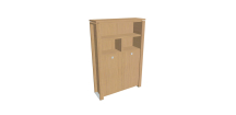 Vysoká šatníková skriňa Verno+ 140 x 46 x 210 cm, s regálom, dub svetlý