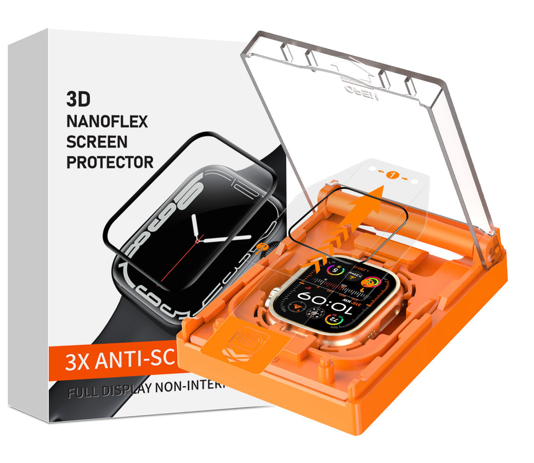 Ochranné sklo 3D NANOFLEX pro Apple Watch 10, 11 - 46mm (včetně aplikátoru)