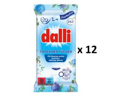 Dalli Vlhčené ubrousky do sušičky 12x25 ks-VÝHODNÉ BALENÍ