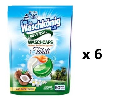 Waschkönig Tahiti Universal kapsle na praní 6x50 ks - VÝHODNÉ BALENÍ