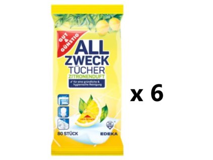 G&G Hygienické vlhčené ubrousky 6x80ks - VÝHODNÉ BALENÍ