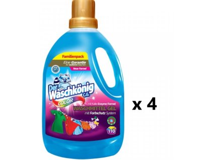 Waschkönig Color gel na praní barevného prádla 4x3,305 l - VÝHODNÉ BALENÍ